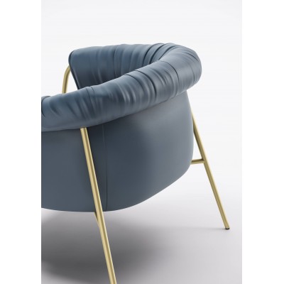 Alma design Scala Armchair  Leather armchair blue - steel structure