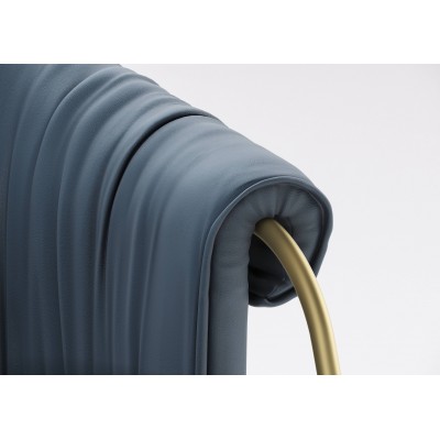Alma design Scala Armchair poltrona in pelle blu - struttura in acciaio