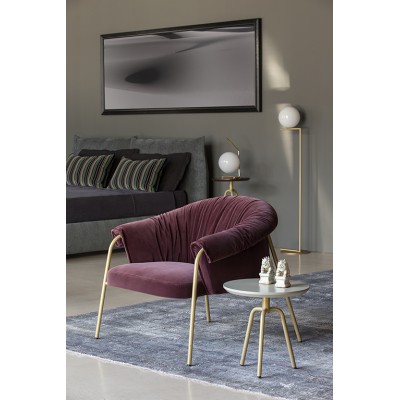 Alma design Scala Armchair  Sillón de tela burdeos - estructura de acero