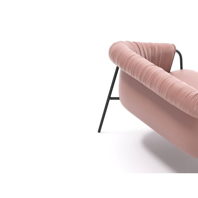 Alma design Scala in pink leather - black steel structure