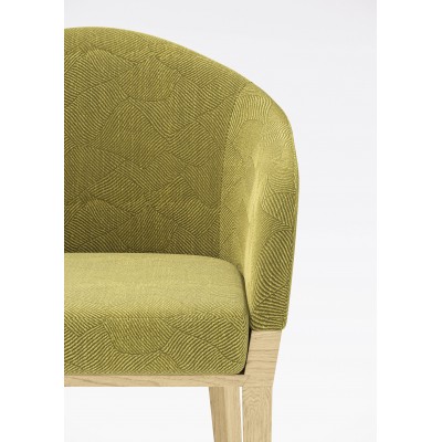 Alma design Agata poltroncina in tessuto verde + frassino