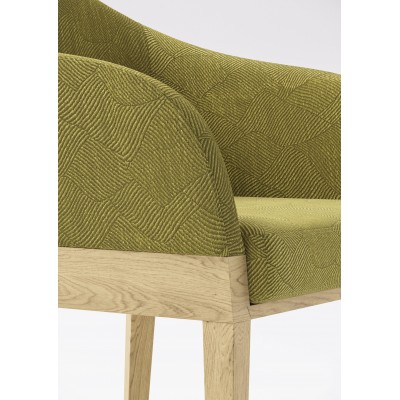 Alma design Agata poltroncina in tessuto verde + frassino