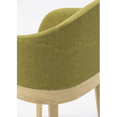 Alma design Agata poltroncina in tessuto verde + frassino