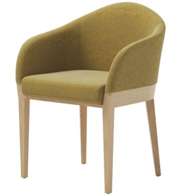 Alma design Agata poltroncina in tessuto verde + frassino