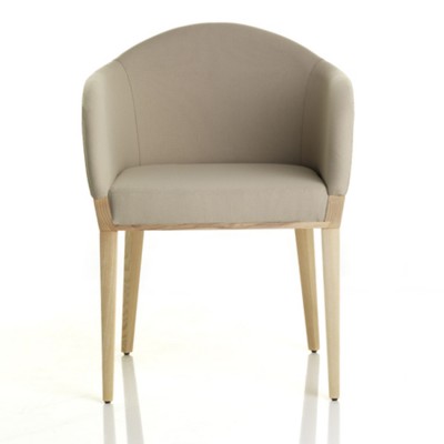 Alma design Agata  fauteuil en tissu beige + frêne