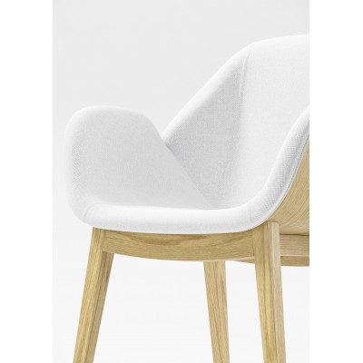Alma design Lips sedia in frassino + tessuto bianco