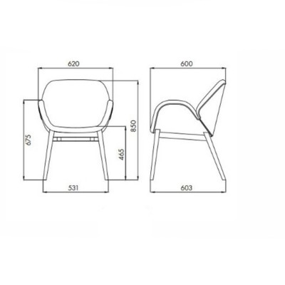 Alma design Lips sedia in frassino + tessuto bianco