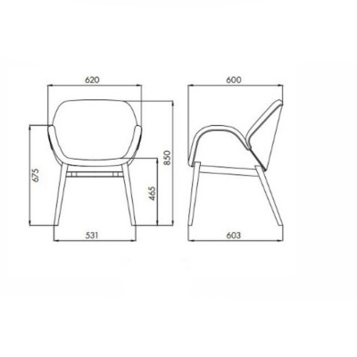 Alma design Lips  silla de nogal + tela azul