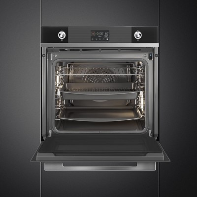 Smeg SOP6102S2PN  Horno de vapor combinado línea pirolítica 60 cm negra