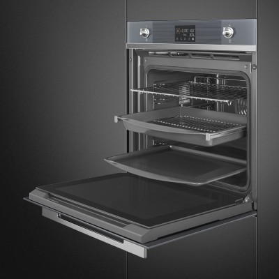 Smeg SOP6102S2PS  Horno de vapor combinado pirolítico vidrio gris 60cm