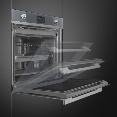 Smeg SOP6102S2PS  Horno de vapor combinado pirolítico vidrio gris 60cm