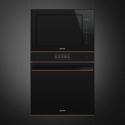 Smeg FMI625CN  Horno de microondas combinado encastrable h 38cm negro