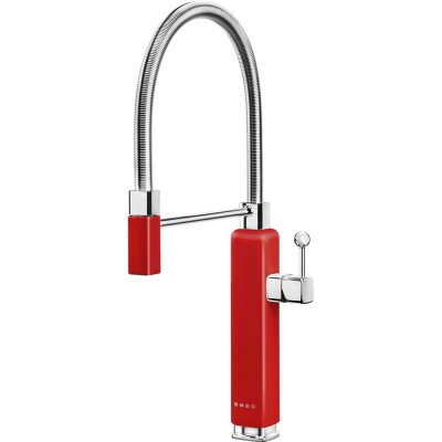 Smeg MDF50RD  Mixer tap + red single jet hand shower