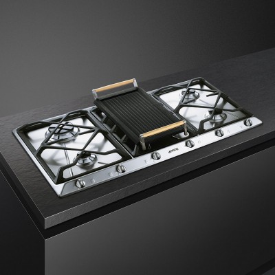 Smeg SRV596GH5  plaque de cuisson au gaz 90 cm en acier inoxydable