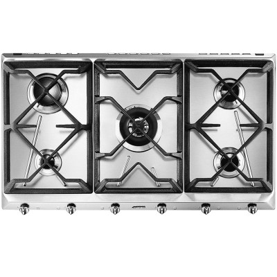 Smeg SRV596GH5  plaque de cuisson au gaz 90 cm en acier inoxydable