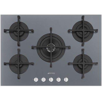 Smeg PV275S  plaque de cuisson au gaz verre gris 72cm