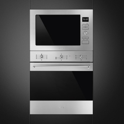 Smeg FMI425X  Einbau-Mikrowelle mit Edelstahlgrill H 39 cm