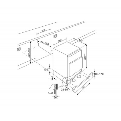 Smeg U8C082DF  Einbau-Kühlschrank mit internem Gefrierschrank H 82 cm
