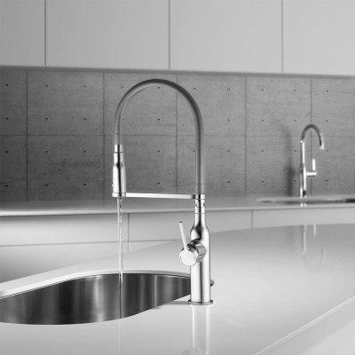 Kwc 10.261.432.000FL Sin kitchen tap mixer + chromed stainless steel hand shower