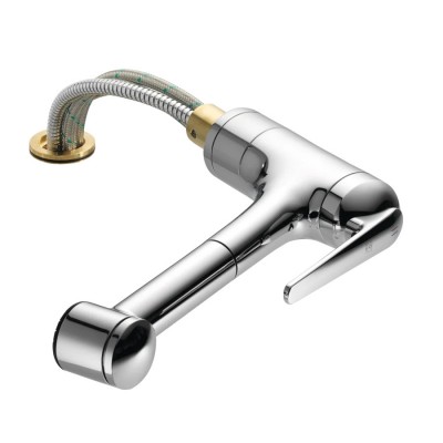 Kwc 10.661.053.000fl Domo stainless steel folding tap mixer under window