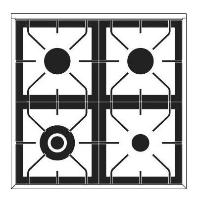 Ilve p07w Professional Plus 70cm stainless steel gas countertop cooker