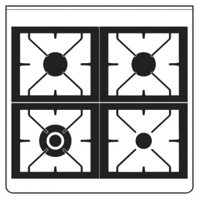 Ilve m07n Majestic Free-standing gas range + hood 70 cm white + burnished