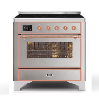 Ilve m09n Majestic plan de cuisine induction 90 cm inox + cuivre