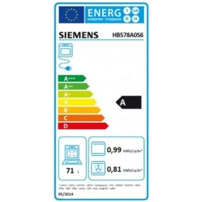 Siemens hb578a0s6 iq300 pyrolytic multifunction oven 60 cm black