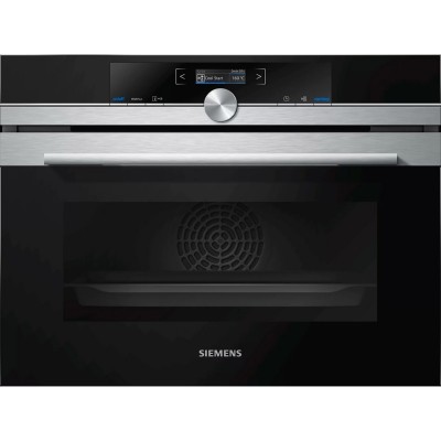 Piekarnik kompaktowy Siemens cb675gbs3 Iq700 z pyrolizą do zabudowy h 45 czarny