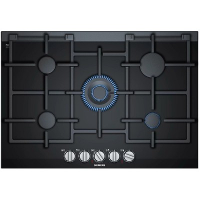 Siemens er7a6rd70 iq700 Gaskochfeld 75 cm, schwarze Glaskeramik