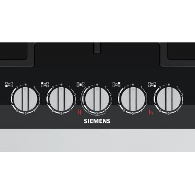 Siemens er7a6rd70 iq700 piano cottura gas 75 cm vetroceramica nero