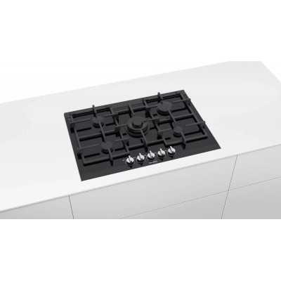 Siemens er7a6rd70 iq700 Gaskochfeld 75 cm, schwarze Glaskeramik
