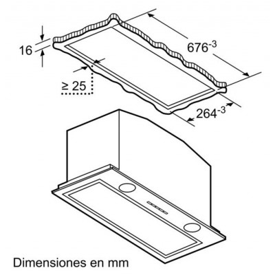 Siemens lb79585m iq700 Unterschrankhaube 70 cm Edelstahl + Weißglas
