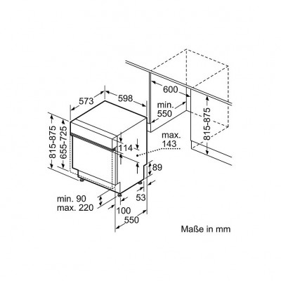 Siemens sn55es56ce Lave-vaisselle encastrable partiellement caché 60 cm