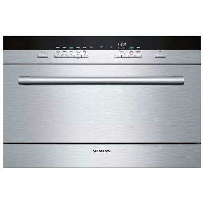 Lavavajillas compacto de acero inoxidable de desaparición parcial Siemens sk75m522eu h 45 cm