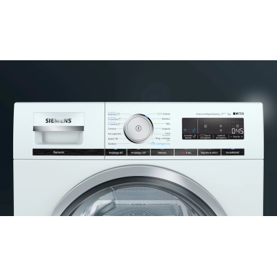 Suszarka z pompą ciepła Siemens wt47xkh9it 9 kg, biała