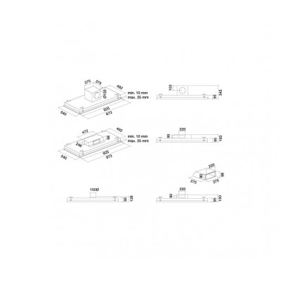Falmec cloud hotte de plafond encastrable à led 90 cm blanc
