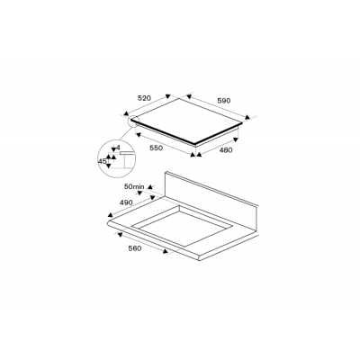 Bertazzoni p604im2b2ne-20 induction hob 60 black glass ceramic