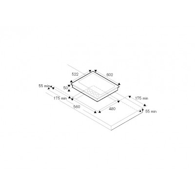 Bertazzoni p604prone Placa de gas de carbono de 60 cm