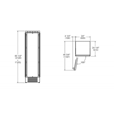 Bertazzoni frz605ublptt professioneller Einbau-Gefrierschrank, Höhe 212 cm