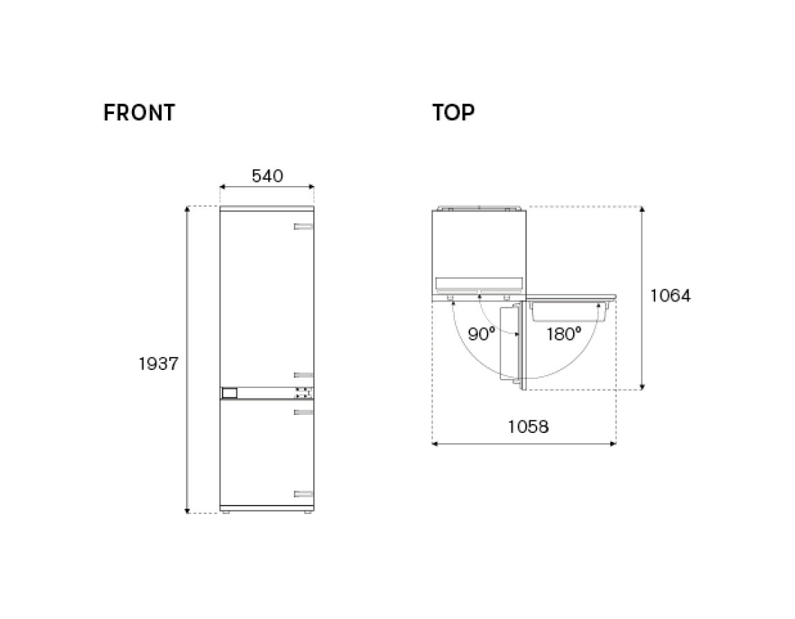 Kitchenaid KCBDR 20701 2 frigorifero + freezer da incasso Tall 400