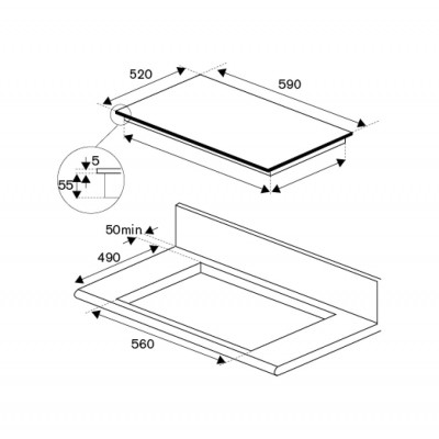 Bertazzoni p603i30nv plaque à induction 60 cm noir