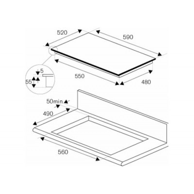 Bertazzoni p604i1b26nv placa de inducción 60 cm negro