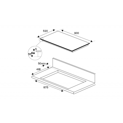 Bertazzoni p905i2m30nv plaque à induction 90 cm noir