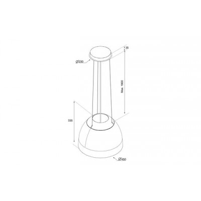 Airforce New Moon  Island hood vent circular 45cm white