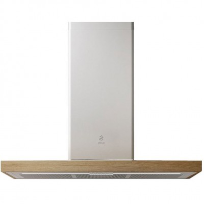 Campana mural Elica Bio 90 cm blanco + madera de roble natural