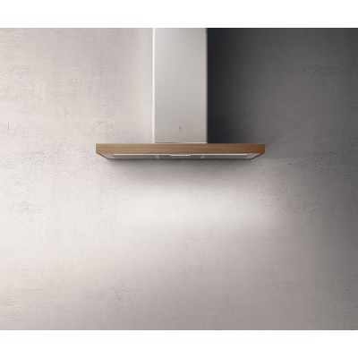 Elica Bio wall hood 90 cm white + natural oak wood