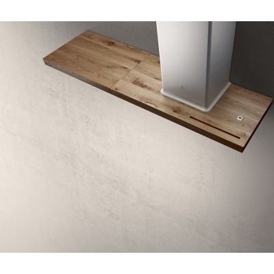 Elica Bio wall hood 90 cm white + natural oak wood