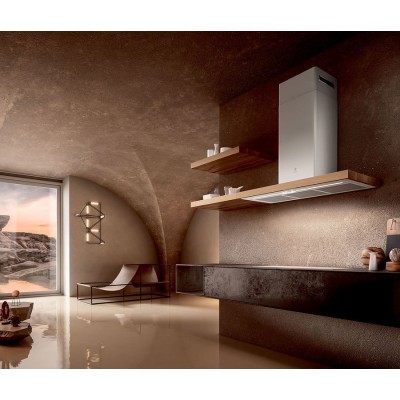 Elica Bio wall hood 90 cm white + natural oak wood