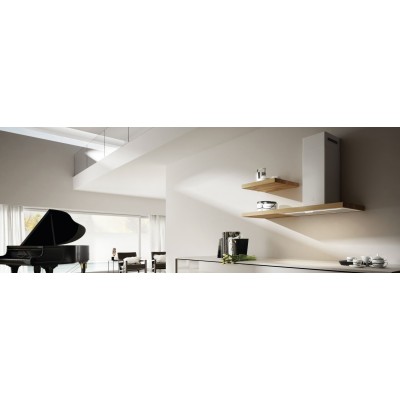 Elica Bio wall hood 90 cm white + natural oak wood
